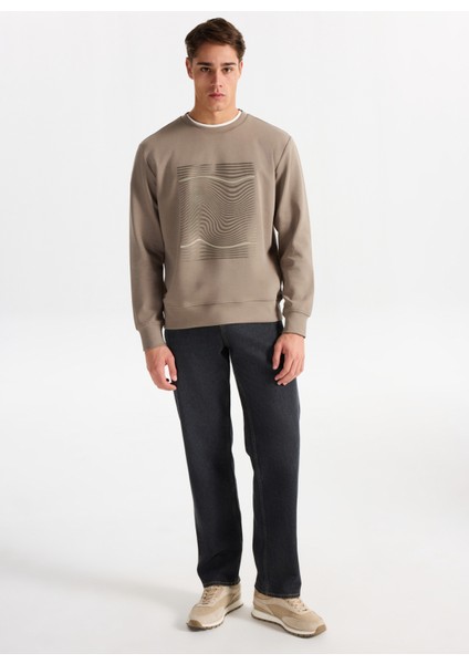 Gmg Fırenze Bisiklet Yaka Koyu Bej Erkek Sweatshırt GU25MFW08024 fiyatları