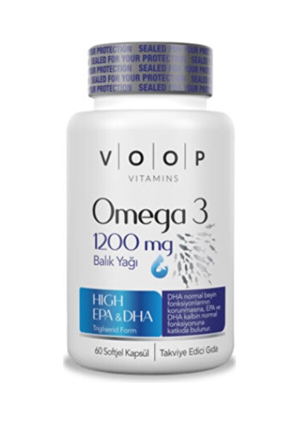 4 Adet Voop Omega 3 Içeren Kapsül Balık Yağı 1200MG