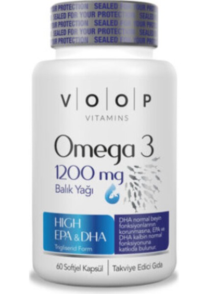 4 Adet Voop Omega 3 Içeren Kapsül Balık Yağı 1200MG fiyatları