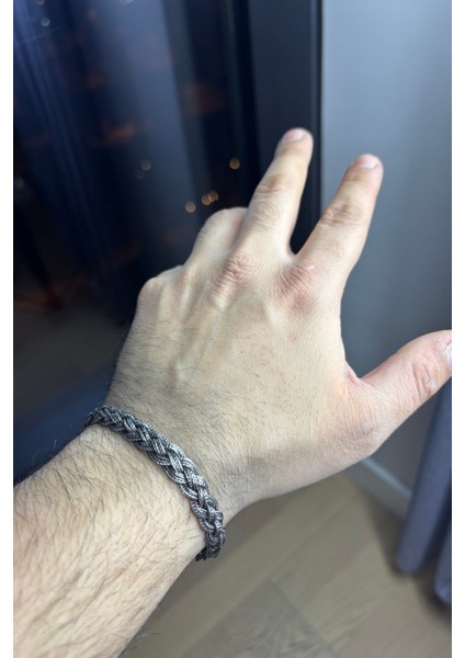 Oksitli Erkek Gümüş Örgü Bileklik fiyatları