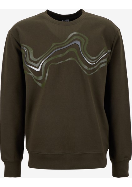 Gmg Fırenze Bisiklet Yaka Haki Erkek Sweatshırt GU25MFW08032