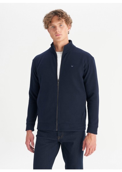 Dik Yaka Lacivert Erkek Sweatshırt W2520533410 Lacivert Sweatshirt