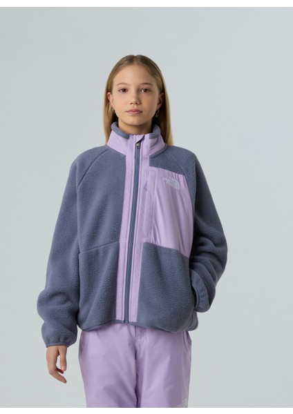 Düz Lila Kız Çocuk Polar Üst NF0A8AZHDIN1-G Yumıorı Full Zıp Jac