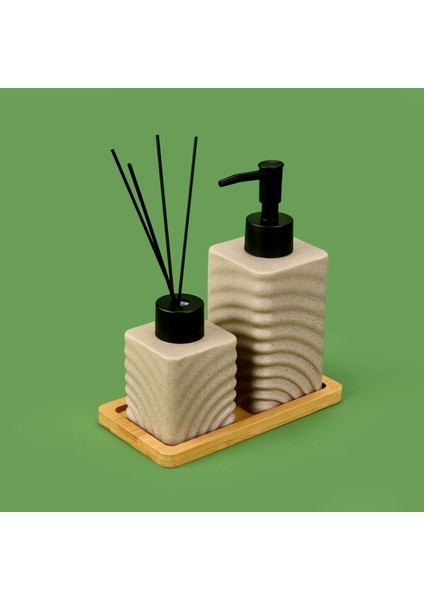 Bath 2'li Stantlı Banyo Aksesuar Seti - Bej