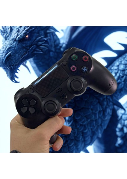 Deluxe Ps4 ve Pc Uyumlu Bluetooth Gamepad – Kablosuz Siyah Oyun Kolu & Joystick