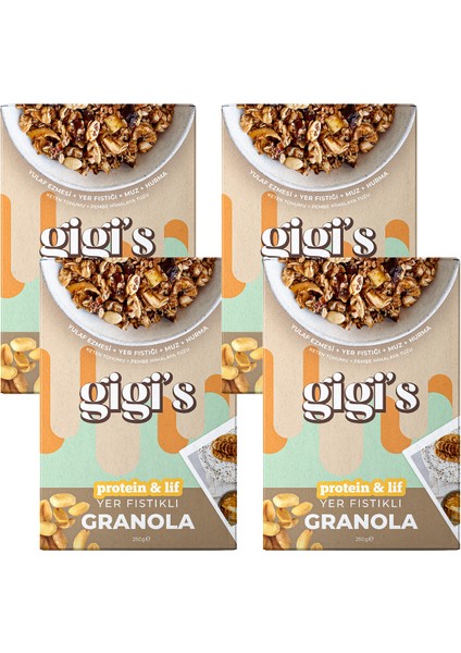 Yer Fıstıklı Granola 4'lü Paket 4X250 Gram