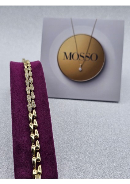 Xuping Damla Model Ortası Zirkon Taş Detaylı Çelik Bileklik modelleri