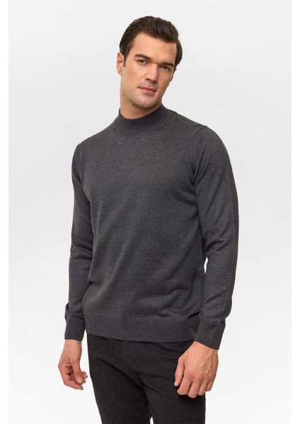 Yün Akrilik Yarım Balıkçı Yaka Antrasit Erkek Kazak TR2013700485