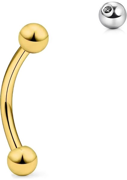 F136 Titanyum Barbell Kaş Piercing - Top Model Kaş Piercing