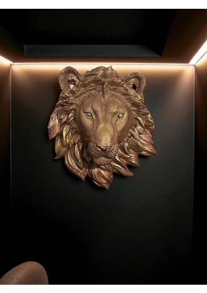 3D Aslan Figürlü Duvar Süsü Modern Ev Ofis