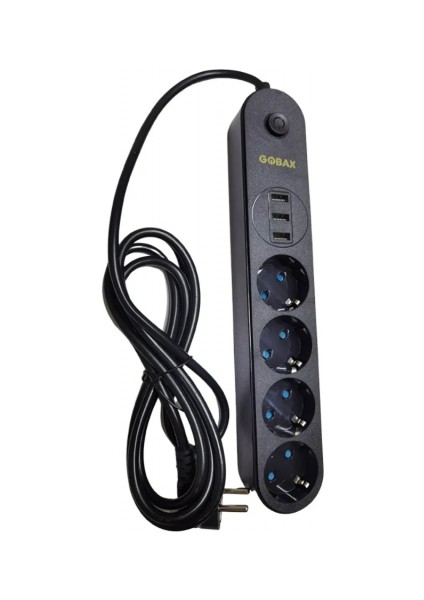 Termal Akım Korumalı Grup Priz ve 3’lü USB Şarj Aleti (5324)