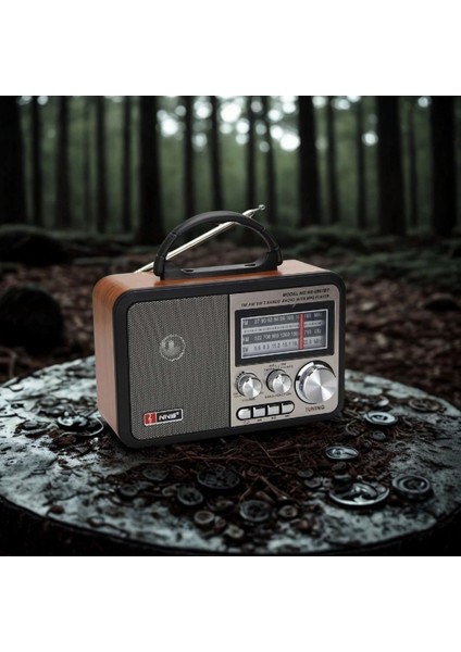 Orta Boy Retro, Nostaljik, Ahşap Tasarım Bluetooth Hoparlörlü, Şarjlı, Taşınabilir Fm/am Destekli Radyo NS-8897 (5324) modelleri