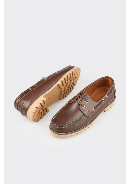 Kahve Deri Erkek Günlük Ayakkabı modelleri