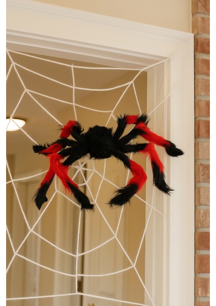 Halloween Örümcek Figür 50 Cm Siyah-Kırmızı