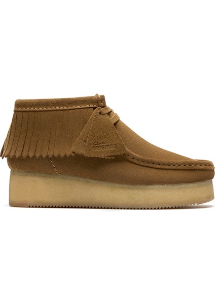 Süet Kahve Kadın Bot Wbwedge Fringe