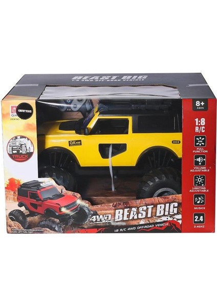 Limon 11208 1:8 Kumandalı Off Road Sesli Işıklı Şarjlı Büyük Canavar Araba 8+