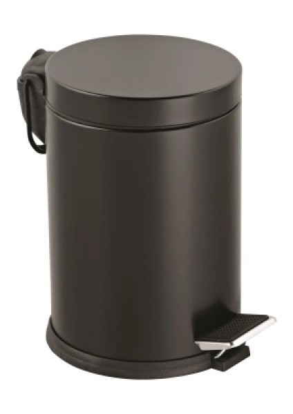 12LT Siyah Pedallı Metal Çöp Kovası (5324)