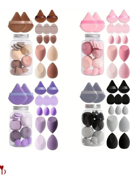 14 Parça Kavanoz Kutulu Makyaj Sünger Seti fırsatları