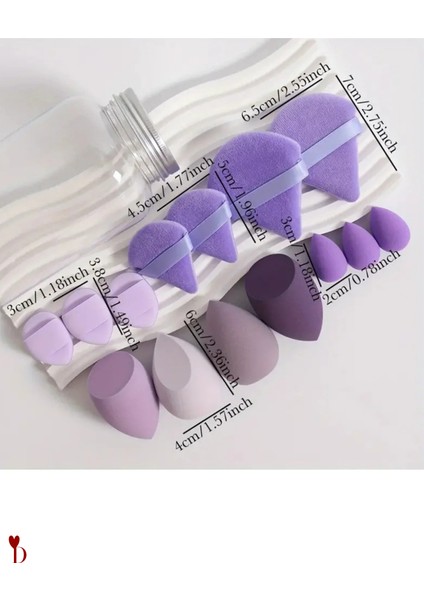 14 Parça Kavanoz Kutulu Makyaj Sünger Seti