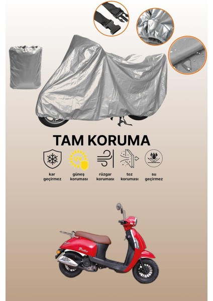 Gri Kanuni Tigrina 50 Uyumlu Motosiklet Brandası, Koruyucu Örtü, Motor Branda