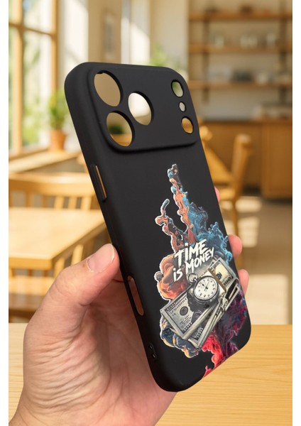 iPhone 17 Pro Max Uyumlu Tıme Is Money Silikon Darbe Emici Klasik Korumalı Rubber Kılıf modelleri