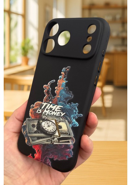 iPhone 17 Pro Max Uyumlu Tıme Is Money Silikon Darbe Emici Klasik Korumalı Rubber Kılıf fırsatları