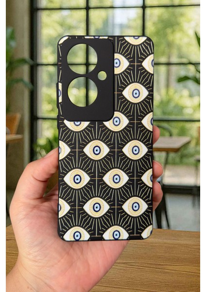 Oppo Reno 11F Uyumlu Evıl Eye Desenli Silikon Darbe Emici Klasik Korumalı Rubber Kılıf fiyatları