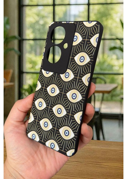 Oppo Reno 11F Uyumlu Evıl Eye Desenli Silikon Darbe Emici Klasik Korumalı Rubber Kılıf fırsatları