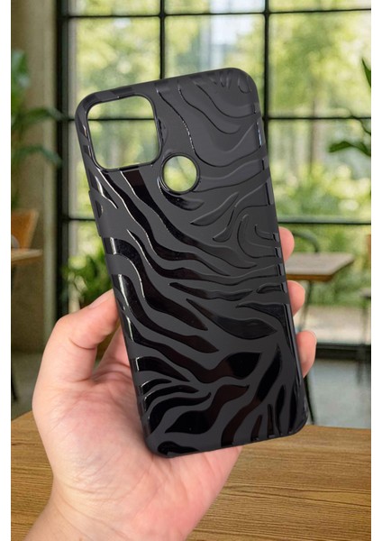Realme C25S Uyumlu Zebra Desenli Silikon Darbe Emici Klasik Korumalı Rubber Kılıf