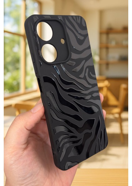 Realme Note 60 Uyumlu Zebra Desenli Silikon Darbe Emici Klasik Korumalı Rubber Kılıf modelleri