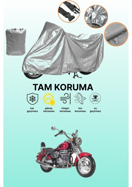 Gri Kanuni Caracal 200 Uyumlu Motosiklet Brandası, Koruyucu Örtü, Motor Branda
