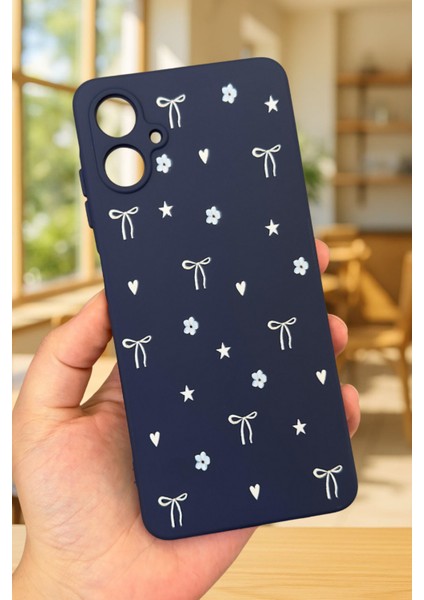 Samsung Galaxy A06 Uyumlu Mini Fiyonk Desenli Silikon Darbe Emici Klasik Korumalı Rubber Kılıf