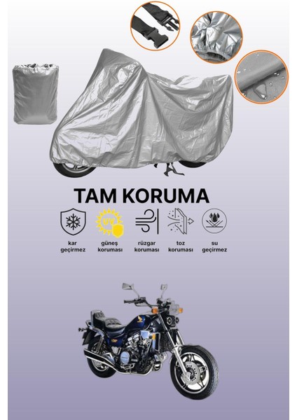 Gri Honda Vf 1100 Magna Uyumlu Motosiklet Brandası, Koruyucu Örtü, Motor Branda