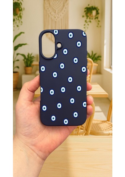 iPhone 16 -Nazar Boncuk Desenli Silikon Darbe Emici Klasik Korumalı Rubber Kılıf fiyatları