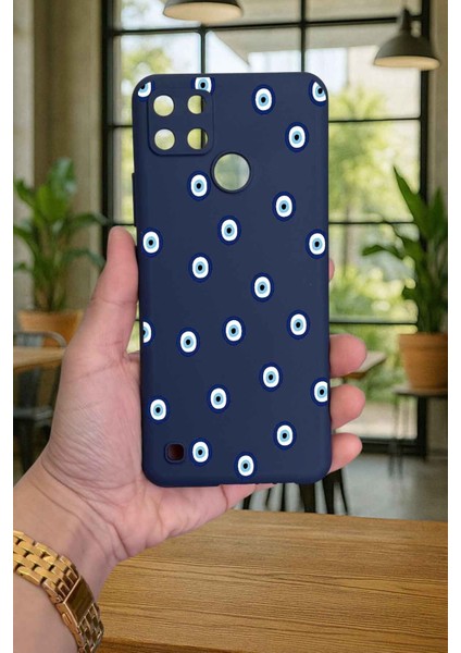 Realme C21Y ve C25Y - Nazar Boncuk Desenli Silikon Darbe Emici Klasik Korumalı Rubber Kılıf fiyatları