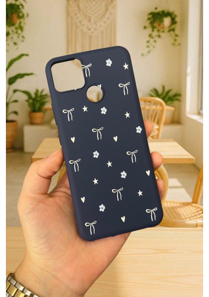 Realme C25 - Mini Fiyonk Desenli Silikon Darbe Emici Klasik Korumalı Rubber Kılıf