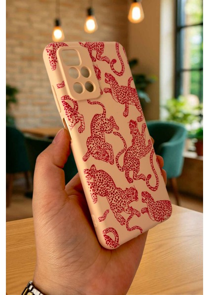 Xiaomi Redmi 10 2022 Pembe Leopar Desenli Silikon Darbe Emici Klasik Korumalı Rubber Kılıf modelleri
