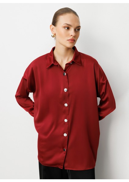 Klasik Yaka Düz Bordo Kadın Tunik M1MZ1030210161