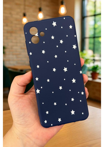 Samsung Galaxy A04 - Minimal Yıldız Desenli Silikon Darbe Emici Klasik Korumalı Rubber Kılıf