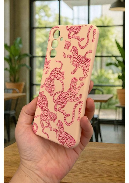 Samsung Galaxy A14 Uyumlu Pembe Leopar Desenli Silikon Darbe Emici Klasik Korumalı Rubber Kılıf fırsatları