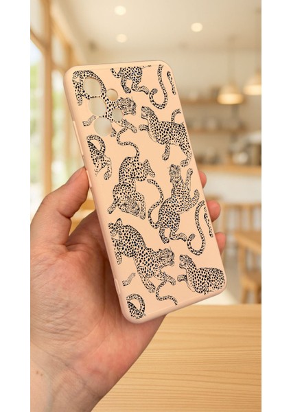 Samsung Galaxy A32 -Pudra Leopar Silikon Darbe Emici Klasik Korumalı Rubber Kılıf modelleri