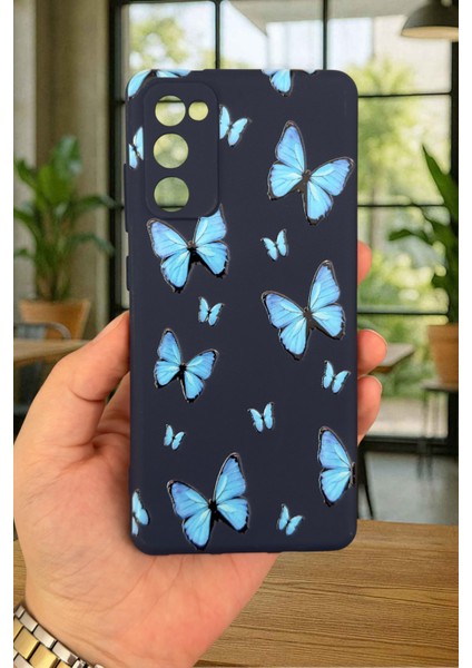Samsung Galaxy S20 Fe - Mavi Kelebek Desenli Silikon Darbe Emici Klasik Korumalı Rubber Kılıf fiyatları