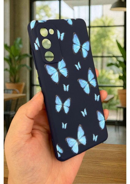 Samsung Galaxy S20 Fe - Mavi Kelebek Desenli Silikon Darbe Emici Klasik Korumalı Rubber Kılıf modelleri