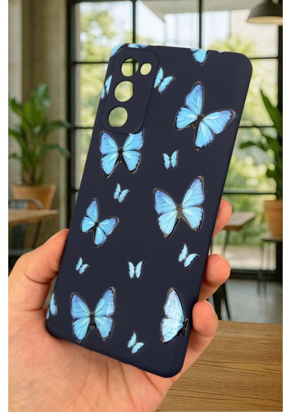 Samsung Galaxy S20 Fe - Mavi Kelebek Desenli Silikon Darbe Emici Klasik Korumalı Rubber Kılıf fırsatları