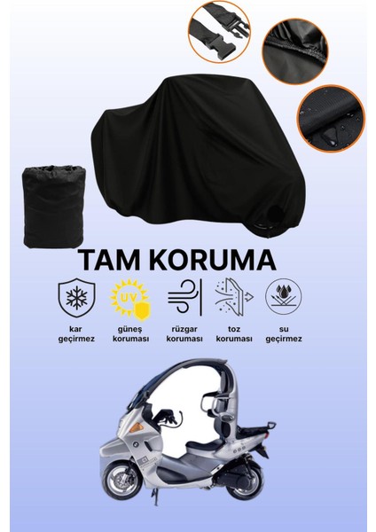 Siyah Bmw C1 Uyumlu Motor Branda, Koruyucu Örtü, Motosiklet Brandası
