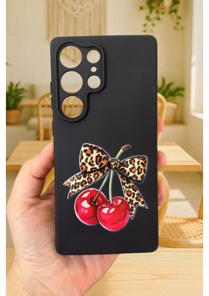 Samsung Galaxy S25 Ultra Uyumlu Kiraz Leopar Fiyonk Desenli Silikon Darbe Emici Rubber Kılıf fiyatları