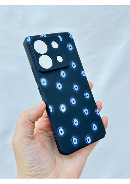Xiaomi Redmi Note 13 Pro 5g Nazar Boncuk Desenli Silikon Darbe Emici Klasik Korumalı Rubber Kılıf