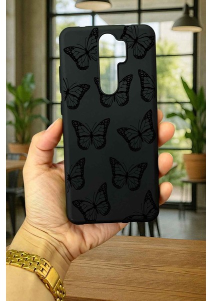 Xiaomi Redmi Note 8 Pro Siyah Kelebek Desenli Silikon Darbe Emici Klasik Korumalı Rubber Kılıf fiyatları