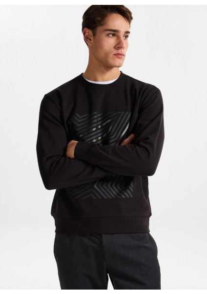 Gmg Fırenze Bisiklet Yaka Siyah Erkek Sweatshırt GU25MFW08031 modelleri