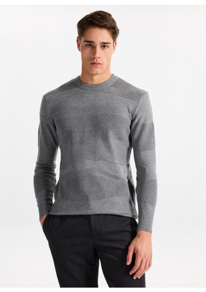 Gmg Fırenze Bisiklet Yaka Regular Fit Gri Erkek Kazak GU25MFW04021 modelleri